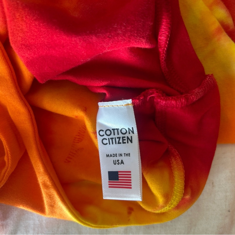 Cotton Citizen Brisbane Tie Dye Thong Bodysuit Red Yellow Mock neck XS NEW - Picture 5 of 6
